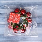 Венок новогодний d-11,5 см "Шарики" цветочки - Фото 3