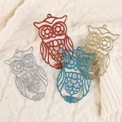 Украшение ёлочное "Совушки" (набор 4 шт) 6,5х10,5 см микс