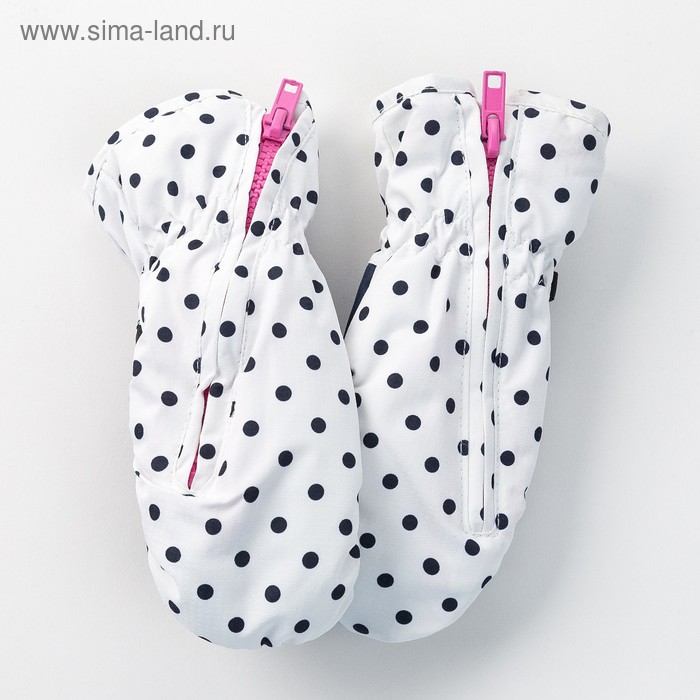 Варежки для девочки, цвет белый, размер 12 - Фото 1