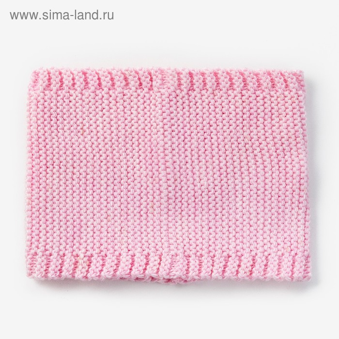 Шарф-снуд для девочки, размер 48х18, цвет розовый - Фото 1