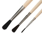 Набор кистей для рисования, белка, 3 штуки: №: 1, 3, 5, Calligrata, круглые, деревянная ручка, в пакете - Фото 5