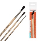 Набор кистей для рисования, белка, 3 штуки: №: 1, 3, 5, Calligrata, круглые, деревянная ручка, в пакете - Фото 6