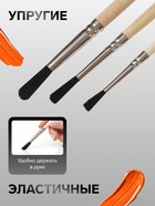 Набор кистей для рисования, белка, 3 штуки: №: 2, 3, 4, Calligrata, круглые, деревянная ручка, в пакете - Фото 2