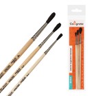 Набор кистей для рисования, белка, 3 штуки: №: 2, 3, 4, Calligrata, круглые, деревянная ручка, в пакете - Фото 3