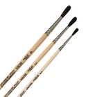 Набор кистей для рисования, белка, 3 штуки: №: 2, 3, 4, Calligrata, круглые, деревянная ручка, в пакете - Фото 4