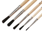 Набор кистей для рисования, белка, 5 штук: №: 1, 2, 3, 4, 5, Calligrata, круглые, деревянная ручка, в пакете 4352424