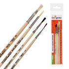 Набор кистей для рисования, пони, белка, щетина, коза, 4 штуки: №1, 2, 3 (круглые), № 6 (плоская), Calligrata, круглые, плоская, деревянная ручка - Фото 5