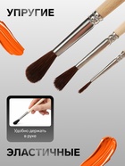 Набор кистей для рисования, пони, 3 штуки: №: 1, 3, 5, Calligrata, круглые, деревянная ручка, в пакете - Фото 2