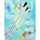 Набор кистей для рисования, пони, 3 штуки: №: 1, 3, 5, Calligrata, круглые, деревянная ручка, в пакете - Фото 2