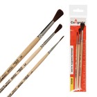 Набор кистей для рисования, пони, 3 штуки: №: 1, 3, 5, Calligrata, круглые, деревянная ручка, в пакете - Фото 3