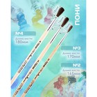 Набор кистей для рисования, пони, 3 штуки: № 2, 3, 4, Calligrata, круглые, деревянная ручка, в пакете - Фото 2