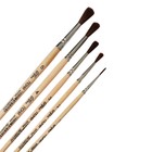 Набор кистей для рисования, пони, 5 штук: №: 1, 2, 3, 4, 5, Calligrata, круглые, деревянная ручка, в пенале - Фото 4