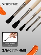 Набор кистей для рисования, белка, 5 штук: №: 1, 2, 3, 4, 5, Calligrata, круглые, деревянная ручка, в пенале - Фото 2