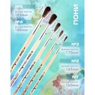 Набор кистей для рисования, пони, 5 штук: № 1, 2, 3, 4, 5, Calligrata, круглые, деревянная ручка, в пакете - Фото 2