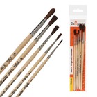 Набор кистей для рисования, пони, 5 штук: № 1, 2, 3, 4, 5, Calligrata, круглые, деревянная ручка, в пакете - Фото 3