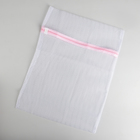 Мешок для стирки белья Доляна, 40×50 см, крупная сетка, цвет белый - Фото 2