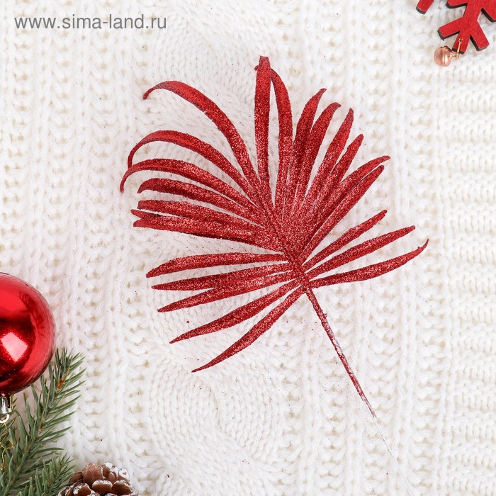 Декор блеск «Листья пальма», h=20 см, МИКС - Фото 1