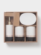 Аксессуары для ванной «Лили», 4 предмета: дозатор 300 мл, мыльница, 2 стакана, бело-чёрные - Фото 8