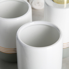 Набор аксессуаров для ванной комнаты «Лили», 4 предмета (дозатор 300 мл, мыльница, 2 стакана), бело-серый - Фото 2