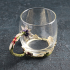 Кружка стеклянная 330 мл "Аленький цветок", цветы белые - Фото 2