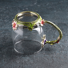 Кружка стеклянная 330 мл "Аленький цветок", цветы белые - Фото 3