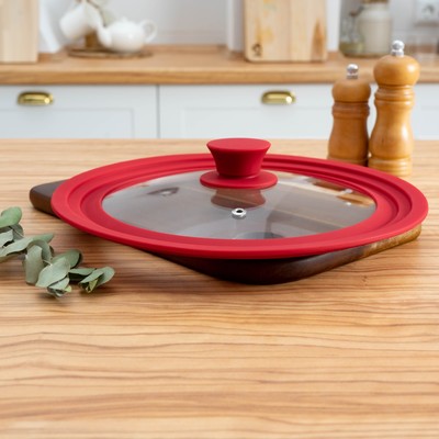 Крышка универсальная силиконовая на посуду, d=22/24/26 см, цвет МИКС