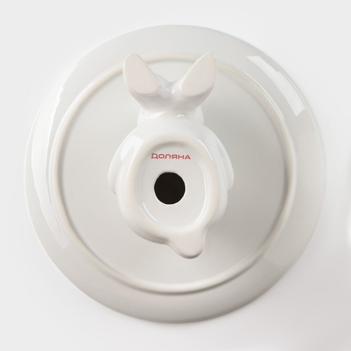 Подставка керамическая для торта Доляна «Кролл», 25×10 см, цвет белый - фото 1925995585
