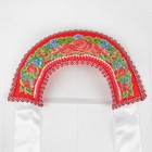 Кокошник «Красные и синие цветы», на красном - Фото 3