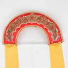 Кокошник прямой «Павлово-Посадский узор» на красном - Фото 3