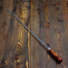 Шампур с деревянной ручкой, рабочая длина - 60 см, ширина - 10 мм, толщина - 3 мм с узором - Фото 5