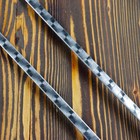 Двойной вилка-шампур с деревянной ручкой, с узором, 40см - фото 9761321