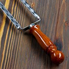 Двойной вилка-шампур с деревянной ручкой, с узором, 40см - фото 9761322