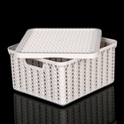 Коробка для хранения с крышкой «Вязание», 1,5 л, 17×15×8 см, цвет бежевый - Фото 2