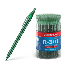 Ручка шариковая автоматическая Erich Krause R-301 Original Matic, узел 0.7 мм, чернила зелёные
