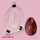 Молд для заливки шоколада 3D Доляна «Шоколадное яйцо», пластик, 14×11.5×9 см, прозрачный - Фото 1