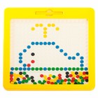 Магнитный планшет для рисования «Пуговки», большой, 10 трафаретов, 266 ячеек, 126 пуговок - Фото 5