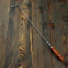 Кочерга узбекская с деревянной ручкой, с узором, 50/1 см, полная длина 65 см, сталь 3 мм - фото 300075952