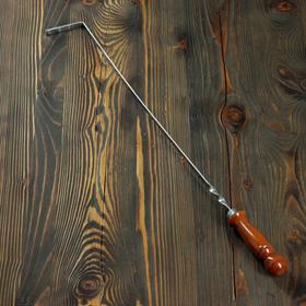 Кочерга узбекская с деревянной ручкой, с узором, 50/1 см, полная длина 71 см, сталь 3 мм