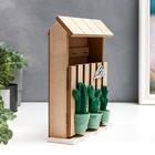 Ключница дерево 6 крючков "Кактусы в горшочках. Home" 26,8х21,7х6 см - фото 42096785