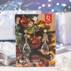 Серьги висячие со стразами «Хрусталики», цветные в золоте - Фото 3