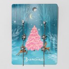 Серьги висячие со стразами «Новогодние» двойные снежинки, цвет белый в серебре - Фото 1