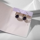 Серьги со стразами «Подари нежность» кристалл, тёмно-фиолетовые в серебре - Фото 4