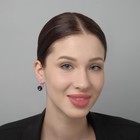 Серьги со стразами «Подари нежность» кристалл, тёмно-фиолетовые в серебре - Фото 2