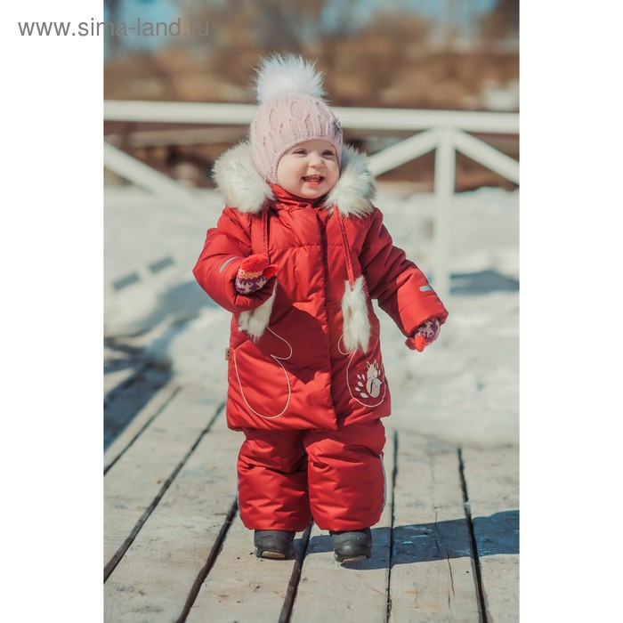 Комплект из куртки и полукомбинезона детский «Сказка», рост 104 см, цвет бордовый - Фото 1