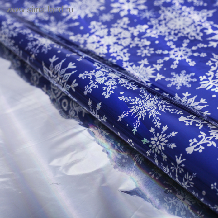 Плёнка упаковочная голография «Снежинки», 100 × 70 см - Фото 1