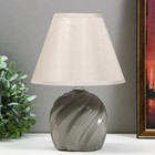 Лампа настольная керамика "Кадди" 1хE14 40Вт серый 18х18х27 см RISALUX - фото 305491335
