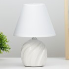 Лампа настольная керамика "Кадди" 1хE14 40Вт белый 18х18х27 см. - фото 2886301