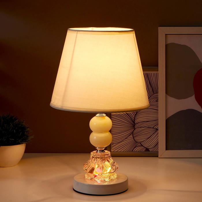 Лампа настольная с подсветкой "Лакрима" 1х40Вт Е27 белый 21х21х36 см RISALUX - фото 1907017031
