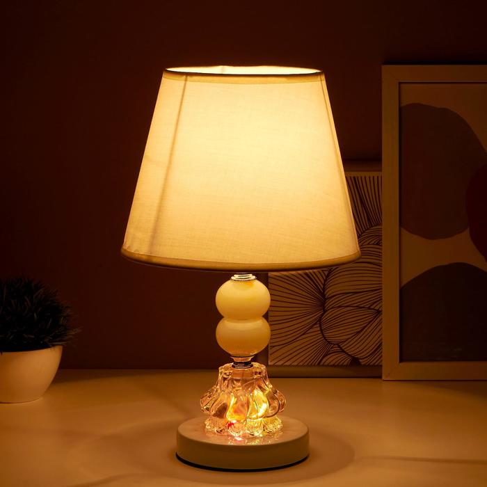 Лампа настольная с подсветкой "Лакрима" 1х40Вт Е27 белый 21х21х36 см RISALUX - фото 1886401228