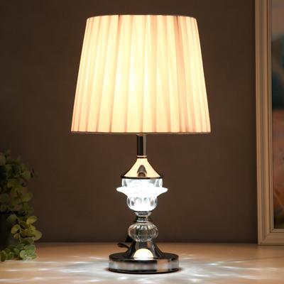 Лампа настольная с подсветкой «Адорно» 1×40 Вт Е27 серебро 24×24×43 см RISALUX